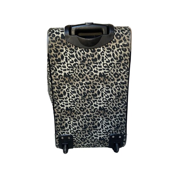 Victorias Secret PINK Leopard Print Rolling Suitcase Adjustable Handle - Picture 12 of 12